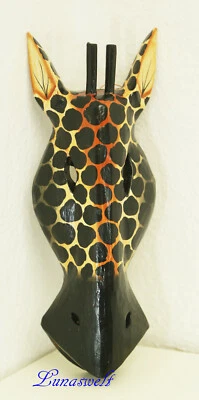 Giraffe Maske, Wandschmuck,  Wanddekoration aus Balsaholz 30 cm - Bild 1 von 2