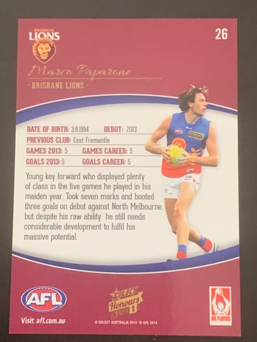 SELECT 2014 AFL HONOURS 1 COMMON CARDS - PICK YOUR CARD - Picture 53 of 311