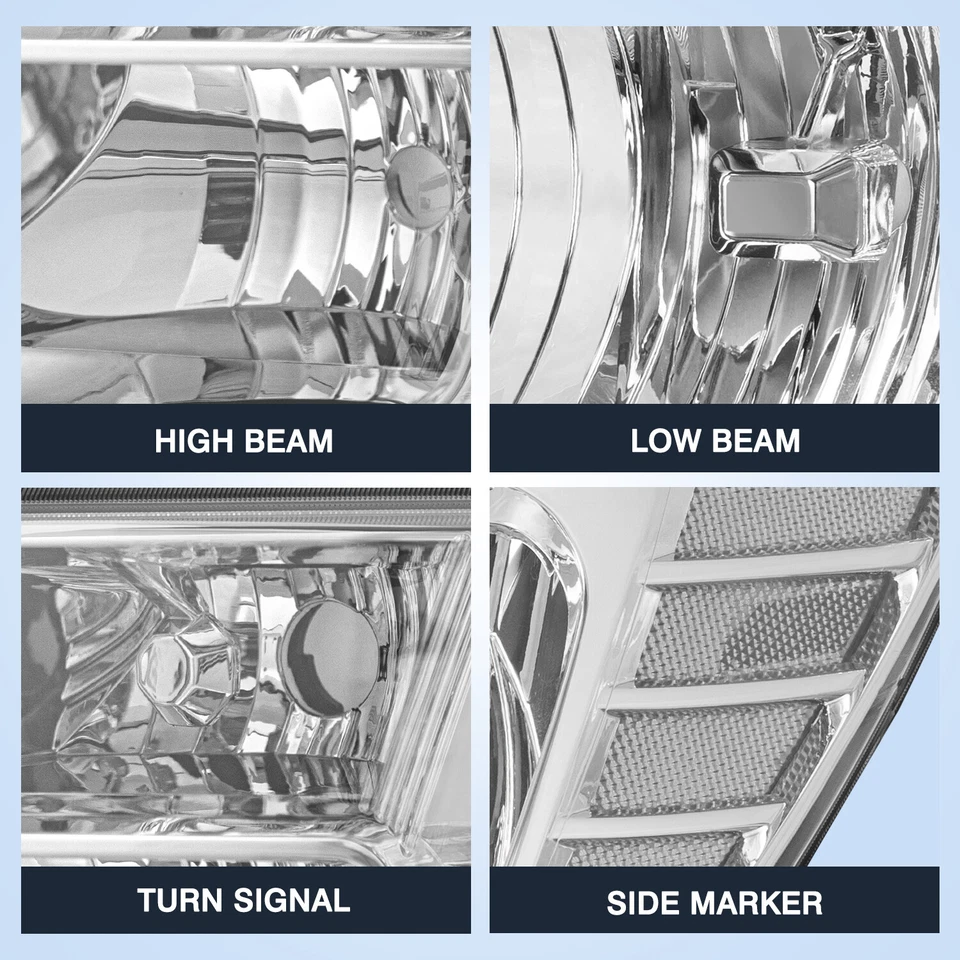 For 2009-2020 Dodge Journey Chrome Clear Headlights Pairs Left +Right side Foto 3 de 4