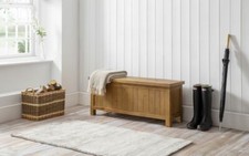 Solid Pine Storage Dining Bench / Seating W110cm x D35cm x H45cm ASTON