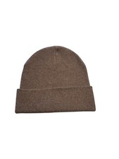 NWT Winter Hat Brown Basic Knit Cuffed Toboggan Beanie Adult One Size Fits Most