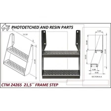 PHOTOETCHED Frame step 21.5"   CTM24265      1/25 or 1/24 scale
