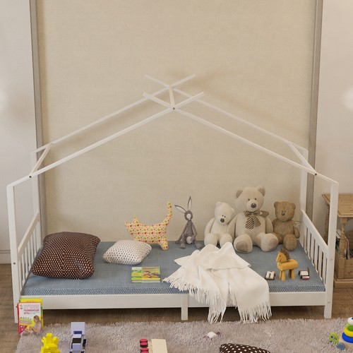 Kid House Bed Frame Single Bed Pine Wood Treehouse Toddler Child Floor Bedframe - Picture 9 of 11