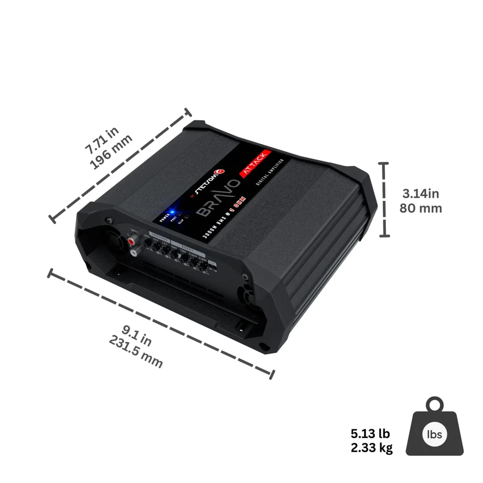 STETSOM BRAVO ATTACK 3000 1OHM 3000W RMS + SAME DAY SHIPPING FROM USA! - Image 4 of 4