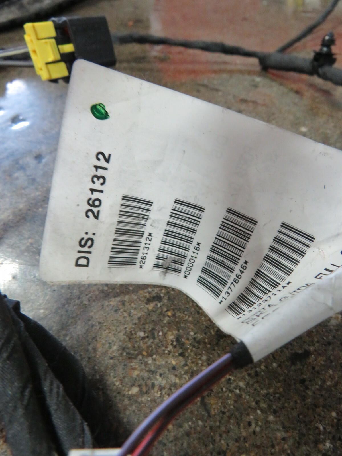 Ferrari 458 Italia, Spider, LH, Left, Door Wire Harness, Used, P/N 261312