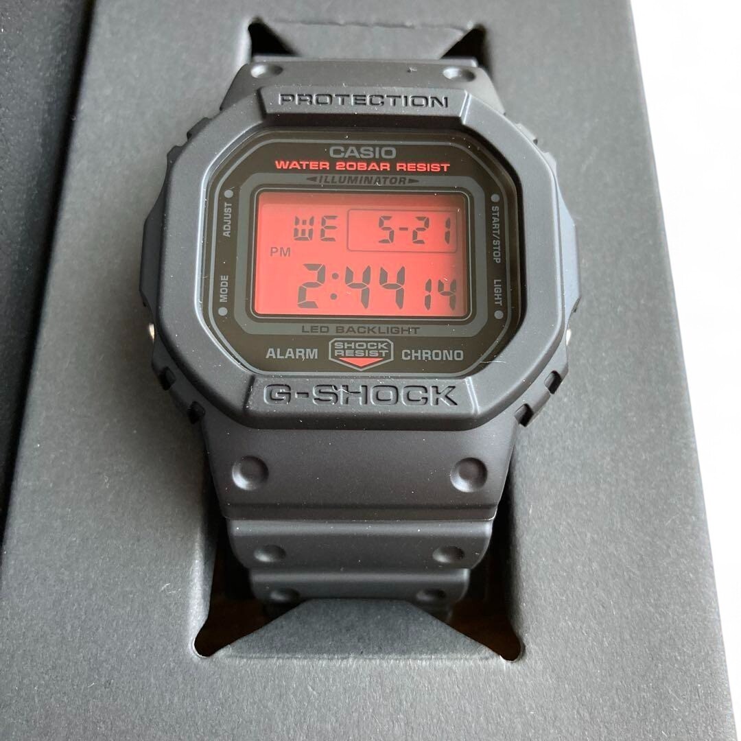 CASIO G-SHOCK DW-5600BBR-1JF BLACK AND BOLD RED Dial Square