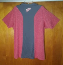 Detroit Red Wings ~ Team Logo Uni sex T-Shirt Men's Size L ~ Red & Gray