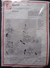 § ancien kit 3 SUISSES nappe à broder 40 x 80 cm
