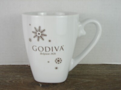 Godiva white and snowflake mug