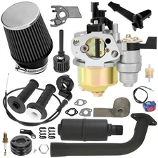 Carburetor Exhaust Muffler Throttle Stage 2 Kit For 196cc 212cc 224cc Mini Bike