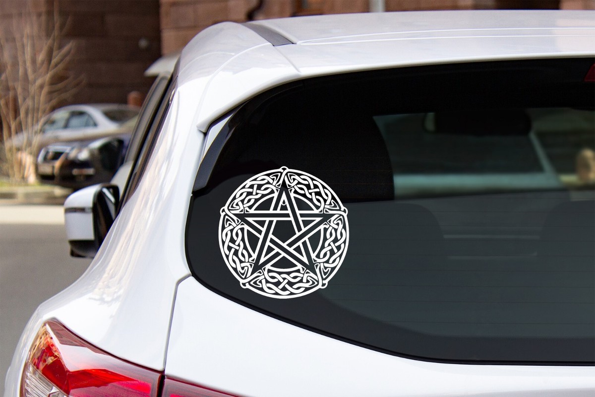 Kiwistar - Adesivo auto – Celtic PentagramPentacle Druids Adesivo per auto, laptop, bicicletta, camion, moto, multicolore, JDM Decal Racing