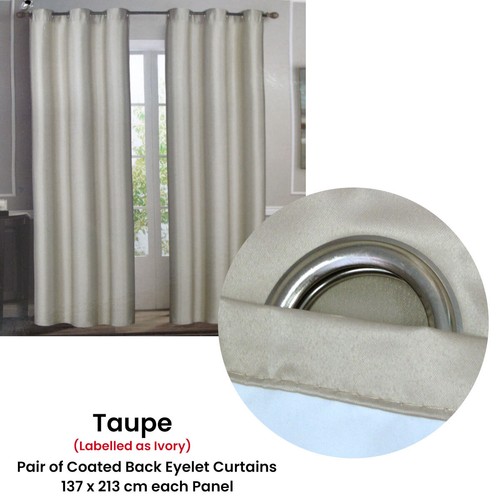 Par de cortinas Hudson con ojales bloqueados traseros recubiertos 137 x 213 cm cada una - Imagen 6 de 9