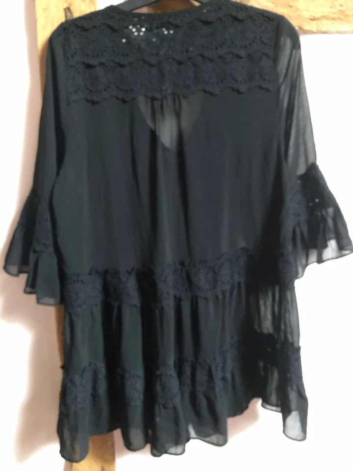 Darling Black Chiffon And Lace Kaftan Size Medium Excellent Condition - Image 4 of 4