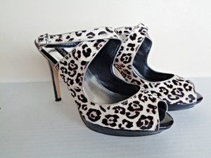 white leopard heels