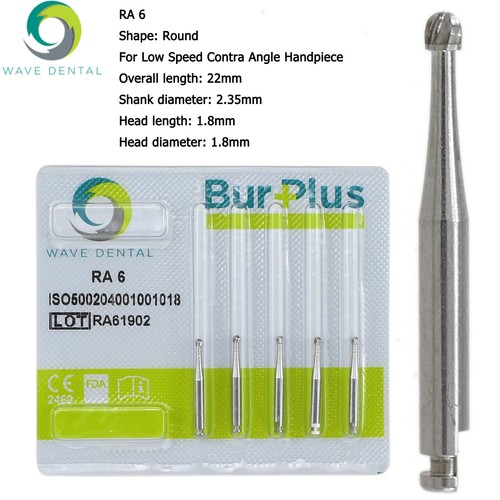 Bloqueo redondo de carburo dental Wave RA Burs bur RA 2 4 6 8 702 contra ángulo MEDIO OESTE - Imagen 7 de 75