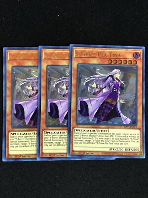YUGIOH S-FORCE PLA-TINA BLVO-EN015 1ST ULTRA X3