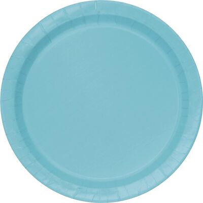 Merchandising Unique Party: 20 Trrfc Teal 7'' Plt Sup Qs. Papierteller 18 cm Terr