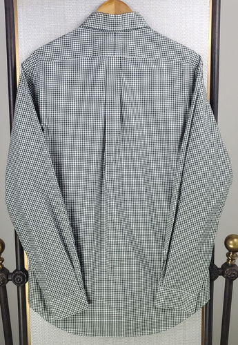 POLO RALPH LAUREN NEW Sz Large Slim Mens Olive Green Gingham Check Sport Shirt - Picture 6 of 18