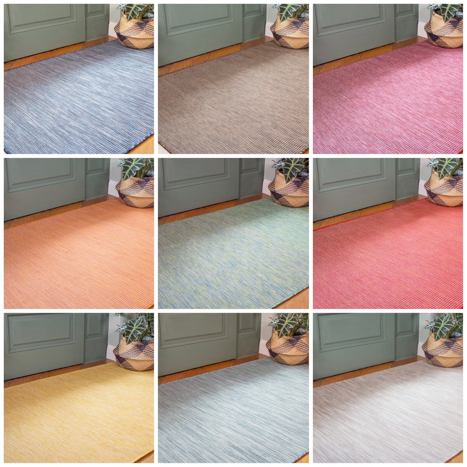 Outdoor Patio Mat Garden Area Rugs, Choice of Colour, Small Medium