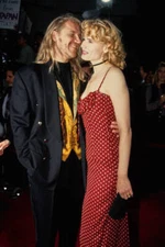 Finnish film director Renny Harlin wearing a black suit over a bla- Old Photo 1