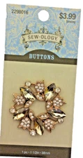Sew-ology Wreath Rhinestone Shank Button 38mm