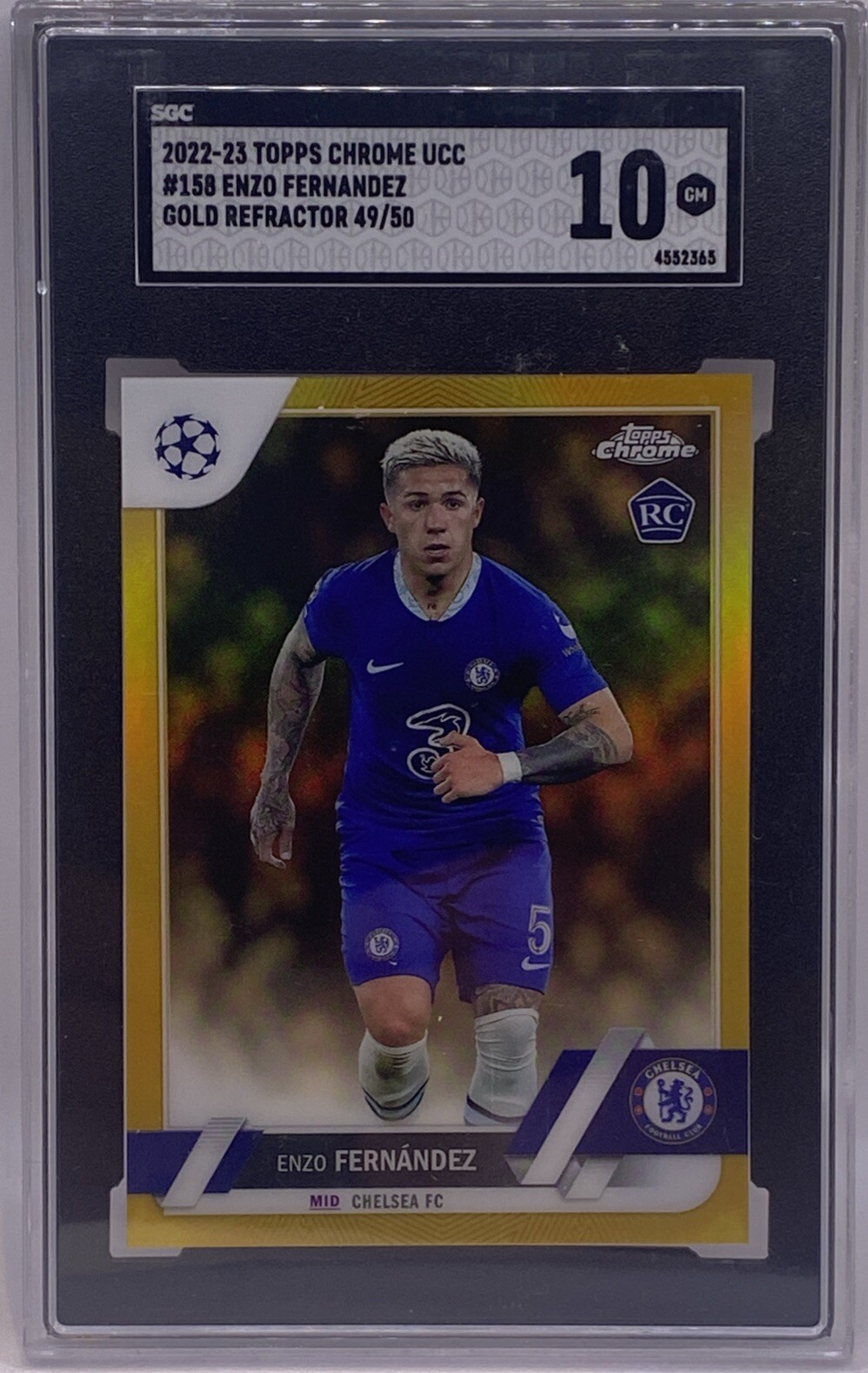 2022-23 Topps Chrome UCC Enzo Fernandez #158 Gold Refractor /50 Rookie RC SGC 10