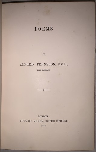 1857, BEAUTIFUL FINE LEATHER BINDING, POEMS, by ALFRED TENNYSON, POETRY, LEATHER - Picture 8 of 15
