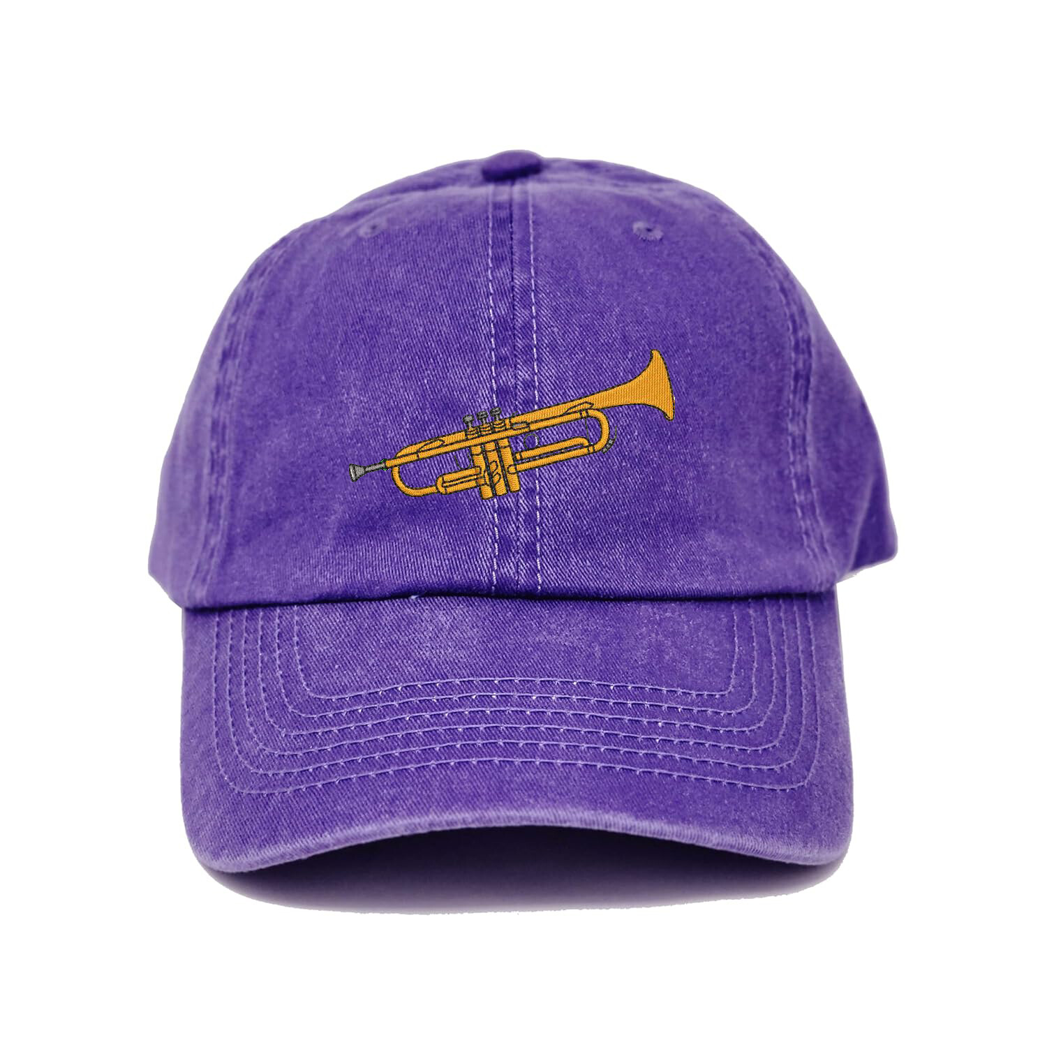 Trumpet embroidered cap hat, gift for music lover, trumpet design cap hat
