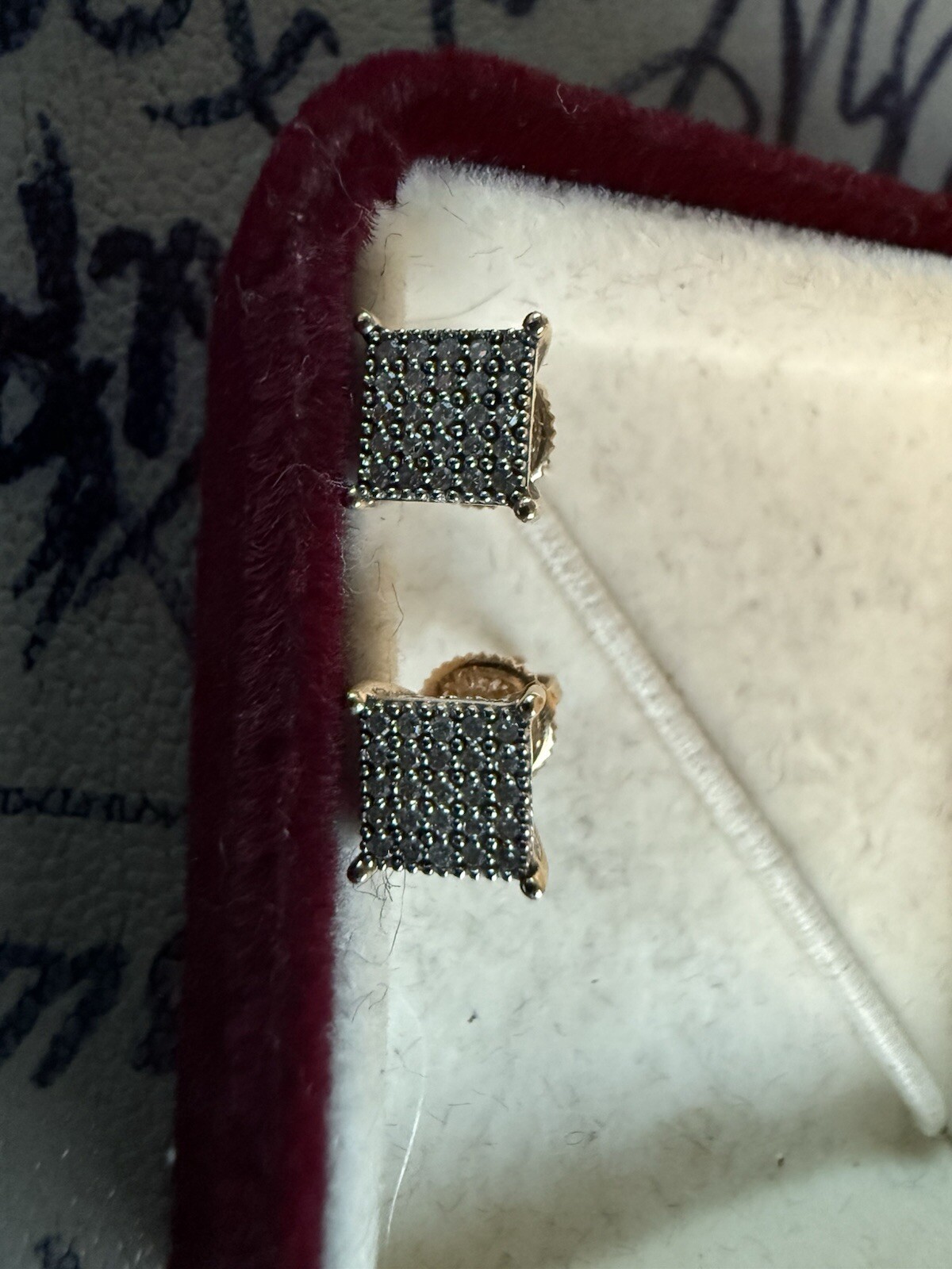 1/4 Caret diamonds and 10k, yellow, gold stud earrings