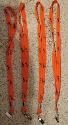 Cordino Portachiavi Baltimore Orioles Con Fibbia Staccabile - Lanyard Da Collo 2,5 Cm, Arancione, Grande, Ufficiale MLB, Prodotto In America