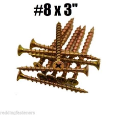 INTERCORP (830CYV) #8 X 3" Drywall/Deck Screws Yellow Zinc (5 LBS BOX) W/ Bit!