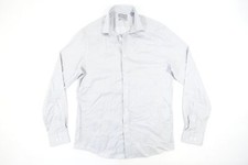 MICHAEL KORS GRAY MEDIUM 15.5 34/35 REG FIT AIRSOFT STRETCH BUTTON FRONT SHIRT