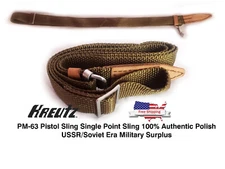 Polish USSR Soviet era PM63 RAK/Makarov lanyard sling single point strap leather