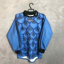 Adidas Oliver Kahn Vintage Trikot Torwart Fußball Shirt Blau Herren Größe S