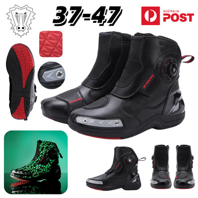 JG WOLVES Motorcycle Boots Waterproof Luminous Motorbike Shoes Riding Touring AU