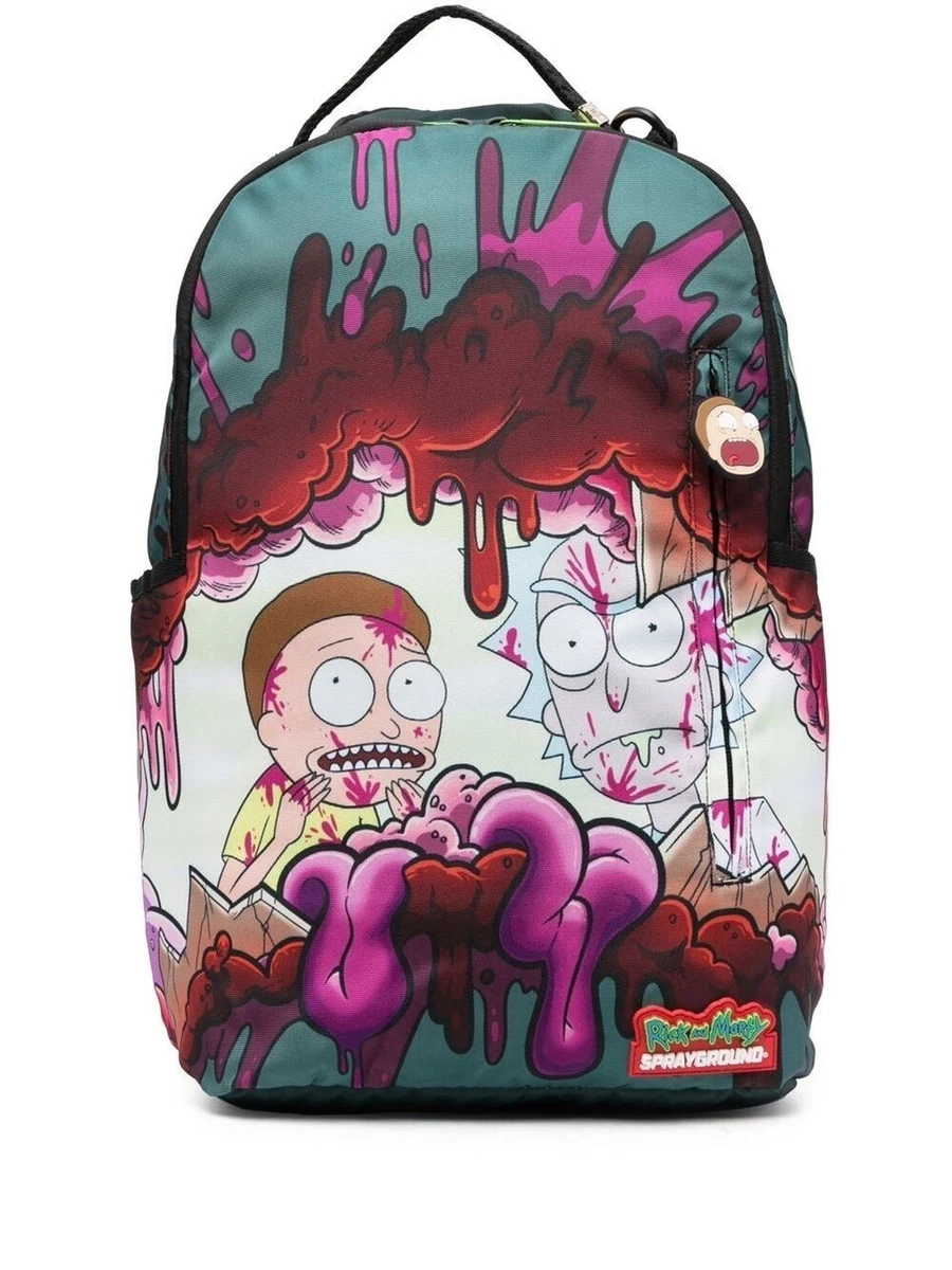 SPRAYGROUND RICK & MORTY SHARKMOUTH WOUND DLXSR BACKPACK BOOKS BAG SCHOOL  B4086