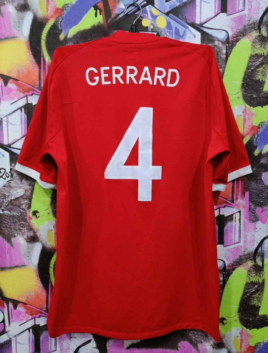 England National Football Team Gerrard #4 2010 Away Shirt Soccer