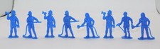 Lot of 8 Blue Plastic Fire Fighter Figures 3 Inches Tall