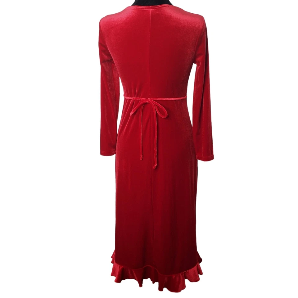 Maxi Vestido My Michelle Terciopelo Rojo Talla 12 Vampiresa Capricho Medieval Y2K Foto 2 de 4