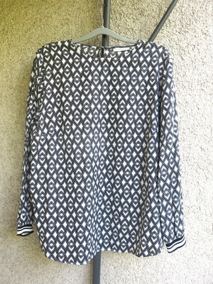 ETERNA  SCHLUPFBLUSE / DAMEN GR. 46 /  SCHWARZ / WEISS  / LANGARM