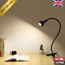 USB Desk Lamp Flexible Clamp Clip On Reading Light LED Bed Table Bedside Night