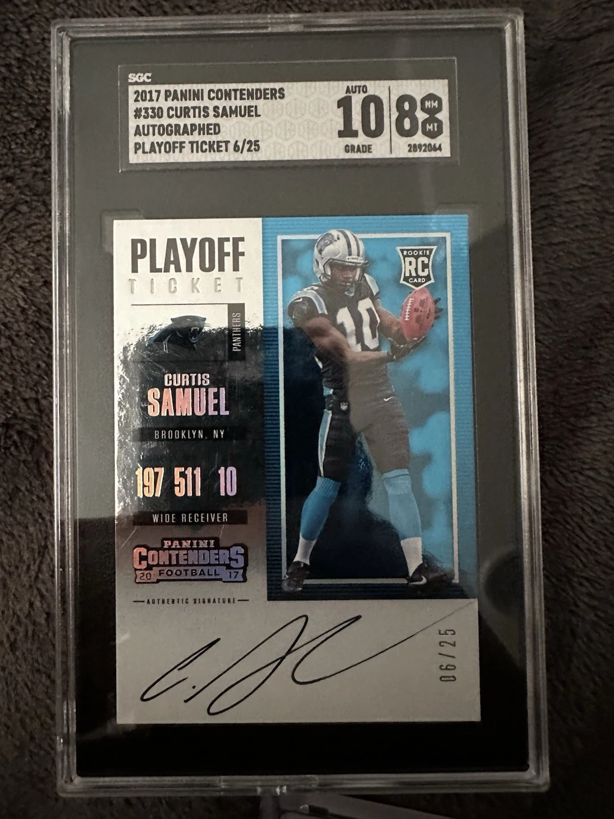 Curtis Samuel Panini Playoff Contenders Rookie Ticket Rps Autograph Preview Set #330 Base