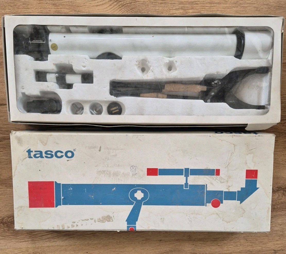 Vintage Tasco Astronomical Teleskop 6T 50/600 Japan Verkauf als Bastlerobjekt - Bild 1 von 3