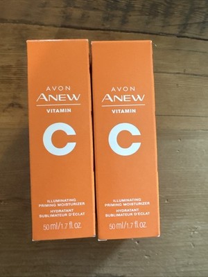 2 Avon Anew Vitamin C Illuminating Priming Moisturizer 50ml 1.7 fl oz NEW