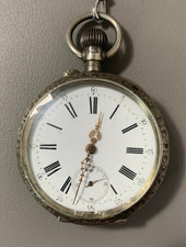 Ancre Ligne Droite Spiral Breguet 15 rubini Remontoir vecchio orologio da tasca senza catena