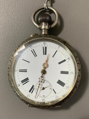 Ancre Ligne Droite Spiral Breguet 15 Rubis Remontoir Alte Taschenuhr ohne Kette