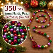 350 pcs Assorted Metallic Loose Artificial Plastic Pearls 8mm Round Craft Beads