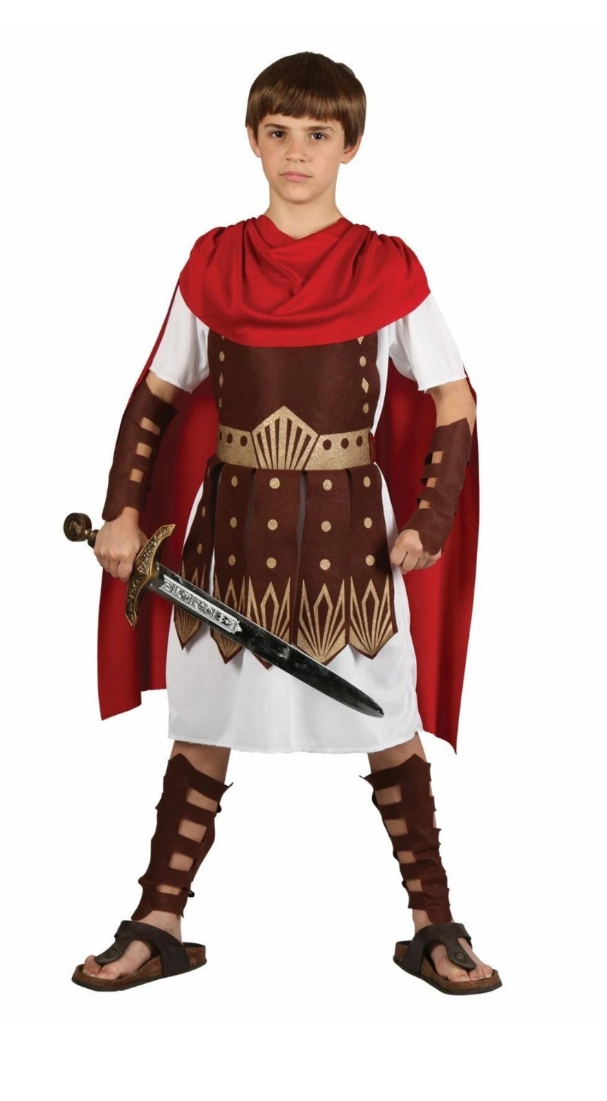 Niños Gladiador Romano Centurión Guerrero Halloween Fiesta Vestido Elegante Disfraz 11-13