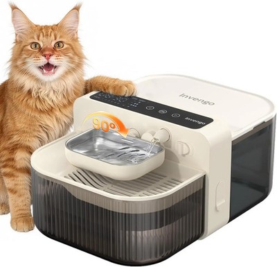 Wireless Cat Water Fountain No Filter Stainless Steel 3.5L Quiet Auto