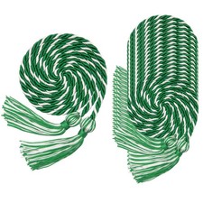16 PCS Green White Graduation Honor Rope Cord Tassel Bachelor Gown 2025